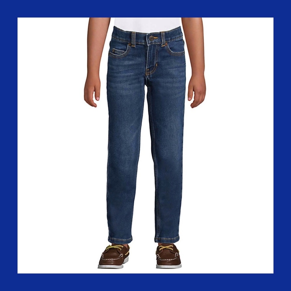 LAND’S END Boys Youth Straight Leg Jeans 14H NWT